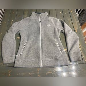 Women’s North Face Grey Fleece lined Jacket Size Med